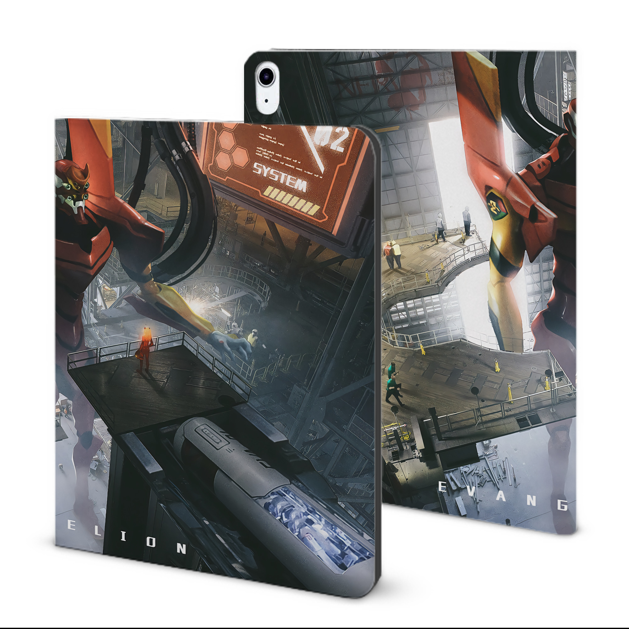 （画像用） EVA 新世紀エヴァンゲリオン IPad ケース ブック型 PUレザー TPU 耐衝撃 軽量 薄型 ペン収納なし 全面保護 IPad 各モデル対応